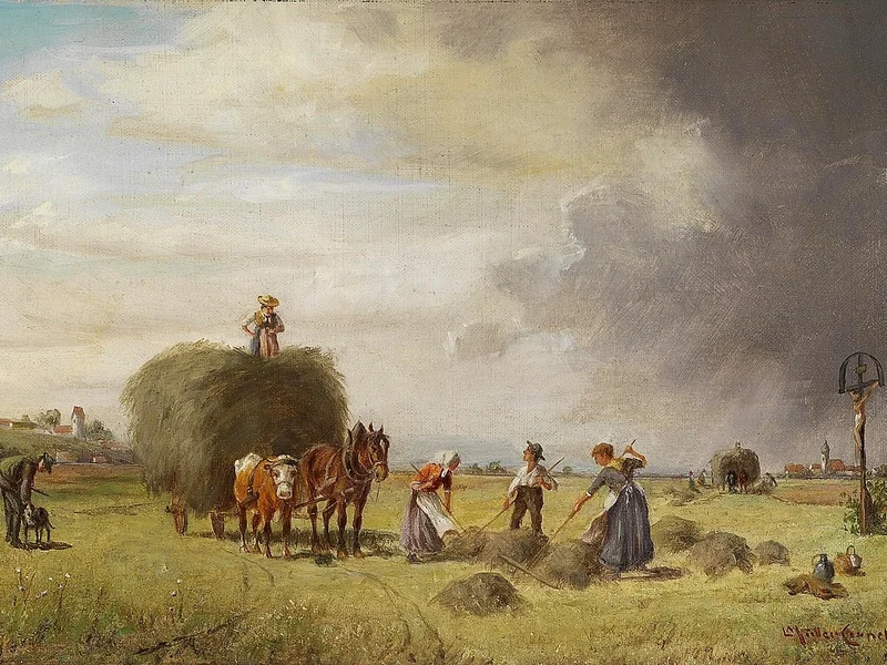 1864-Ludwig Müller-Cornelius - La raccolta del fieno